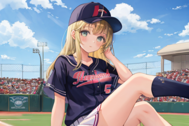 【Stable Diffusion】プロンプト 100枚生成 高校野球パンチラ(1girl,High school baseball upskirt)